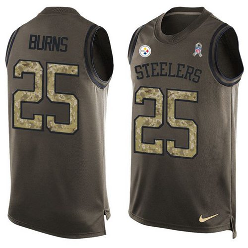 Nike Steelers #25 Artie Burns Green Men's Stitched NFL Limited Salute To Service Tank Top Jersey